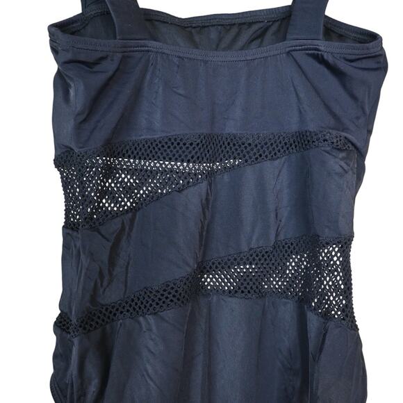 DKNY Swim Women's 10 Black Mesh One Piece Swimsuit with Classic Tank Design - Picture 7 of 9